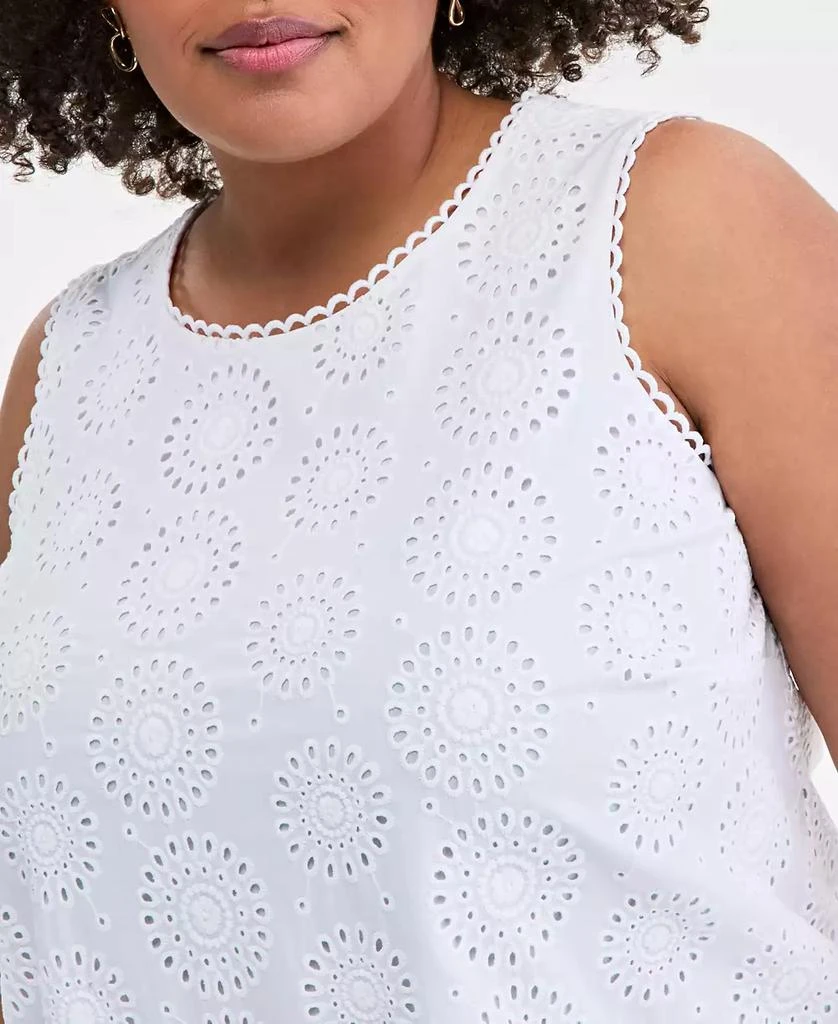 On 34th Trendy Plus Size Eyelet Sleeveless Dress, Created for Macy's 4