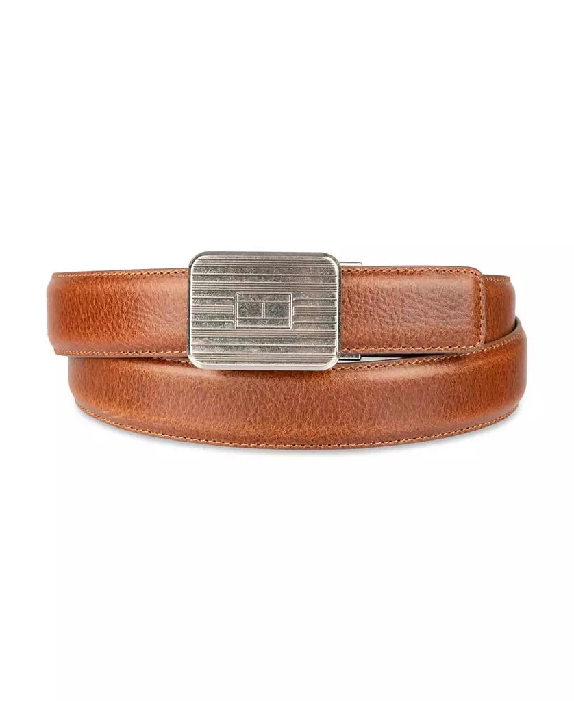 Tommy Hilfiger Men's Engine Turned Plaque Buckle Belt 1