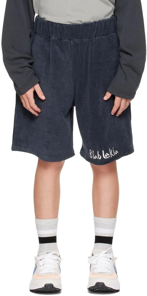BlabLakia Kids Navy Embroidered Shorts