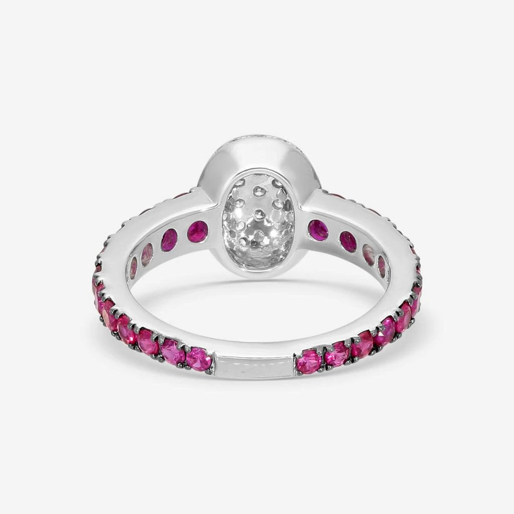 Crivelli Crivelli 18K White Gold Ruby 
Diamond Domed Oval Ring Sz. 6.75 035-R22687-copy 3
