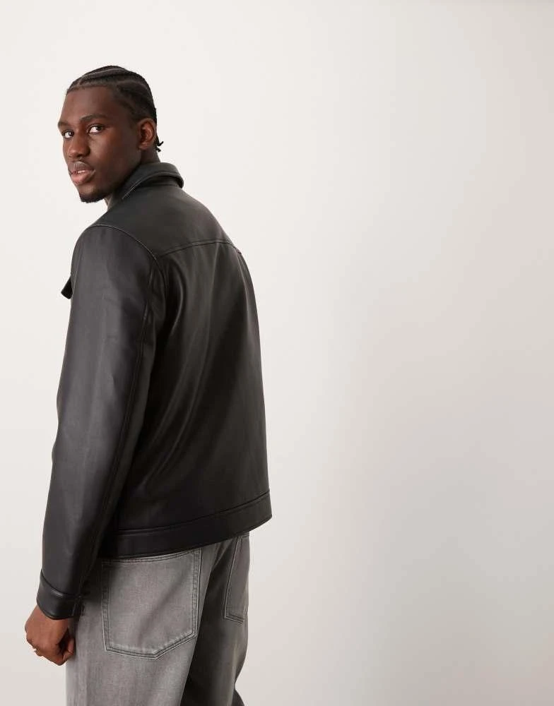 New Look New Look faux leather jacket in black 4