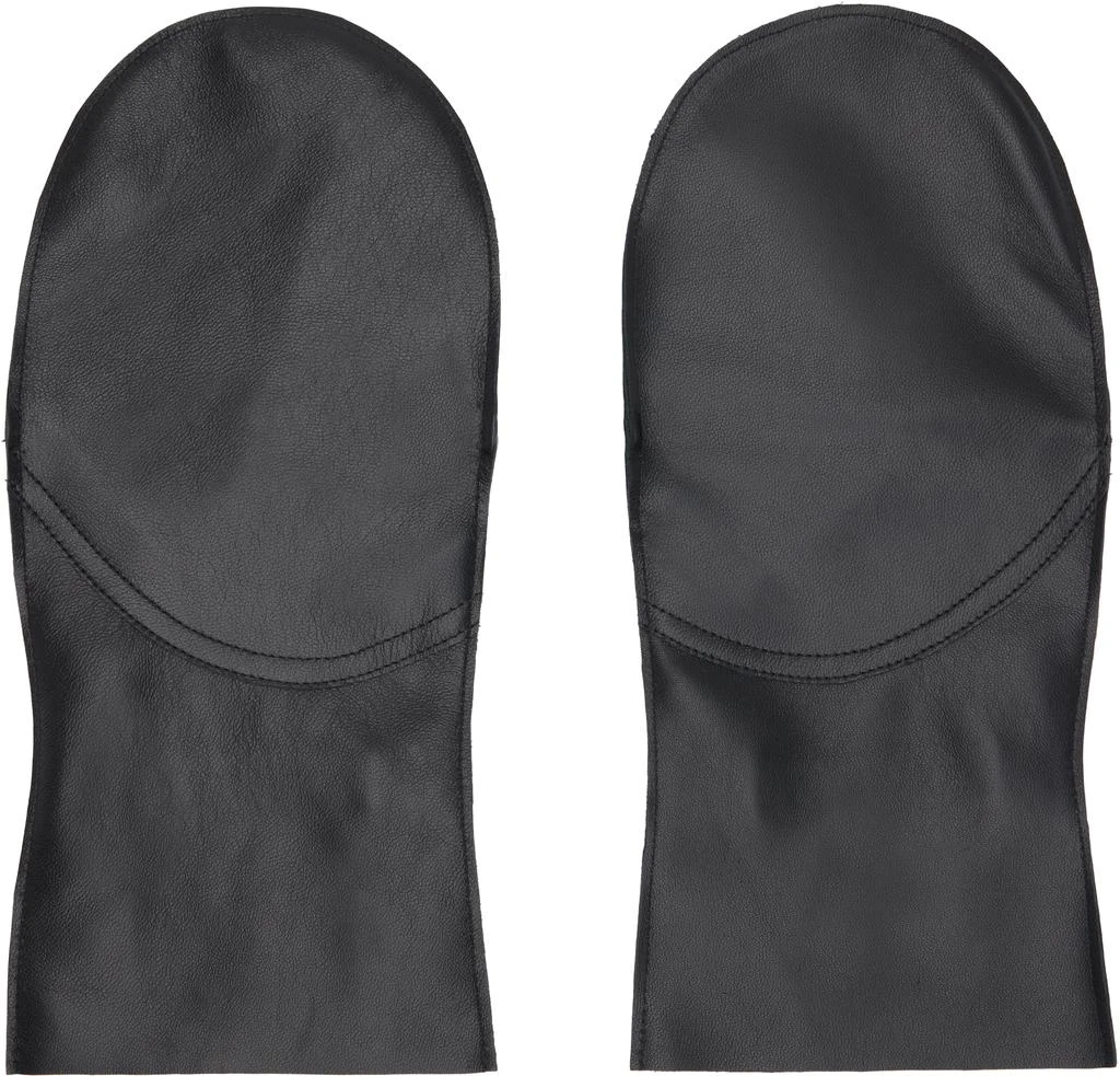 SAGE NATION Black Leather Mittens 1