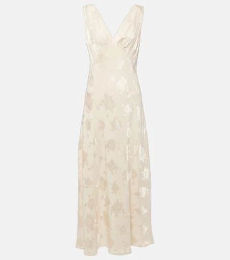 Rixo Bridal Sandrine floral jacquard midi dress 1