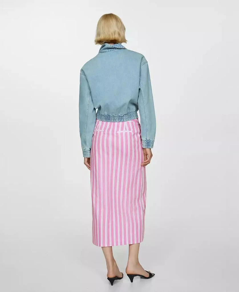 Mango Women's Slit Striped Skirt 5