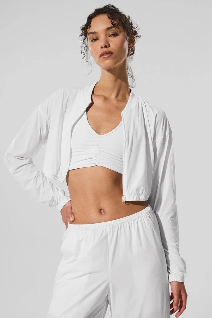 Alo Cropped Breezy Full-Zip Cover Up - White 1