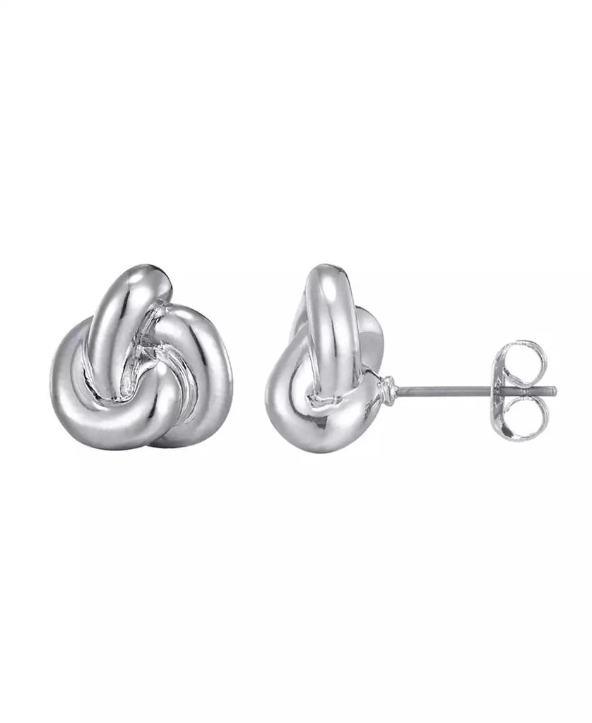 ADORNIA Silver Chubby Knot Stud Earrings