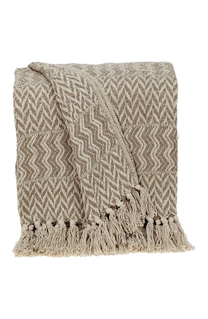 Parkland Alma Transitional Brown 52" x 67" Woven Handloom Throw 4