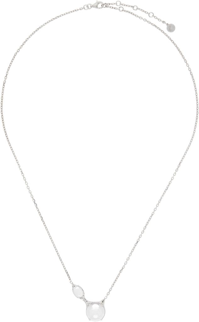 Alan Crocetti Silver Clear Drip Necklace
