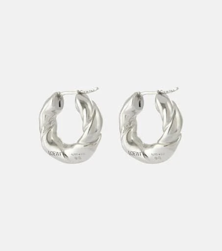 Loewe Twisted sterling silver hoop earrings 5