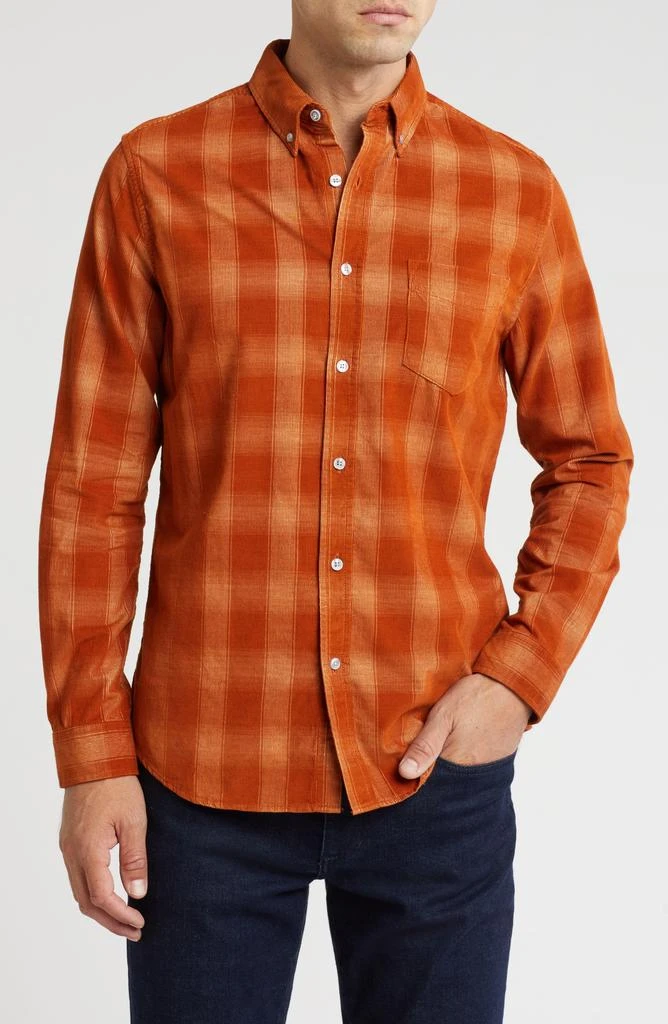 Ben Sherman Ombré Check Corduroy Flannel Button-Up Shirt 1