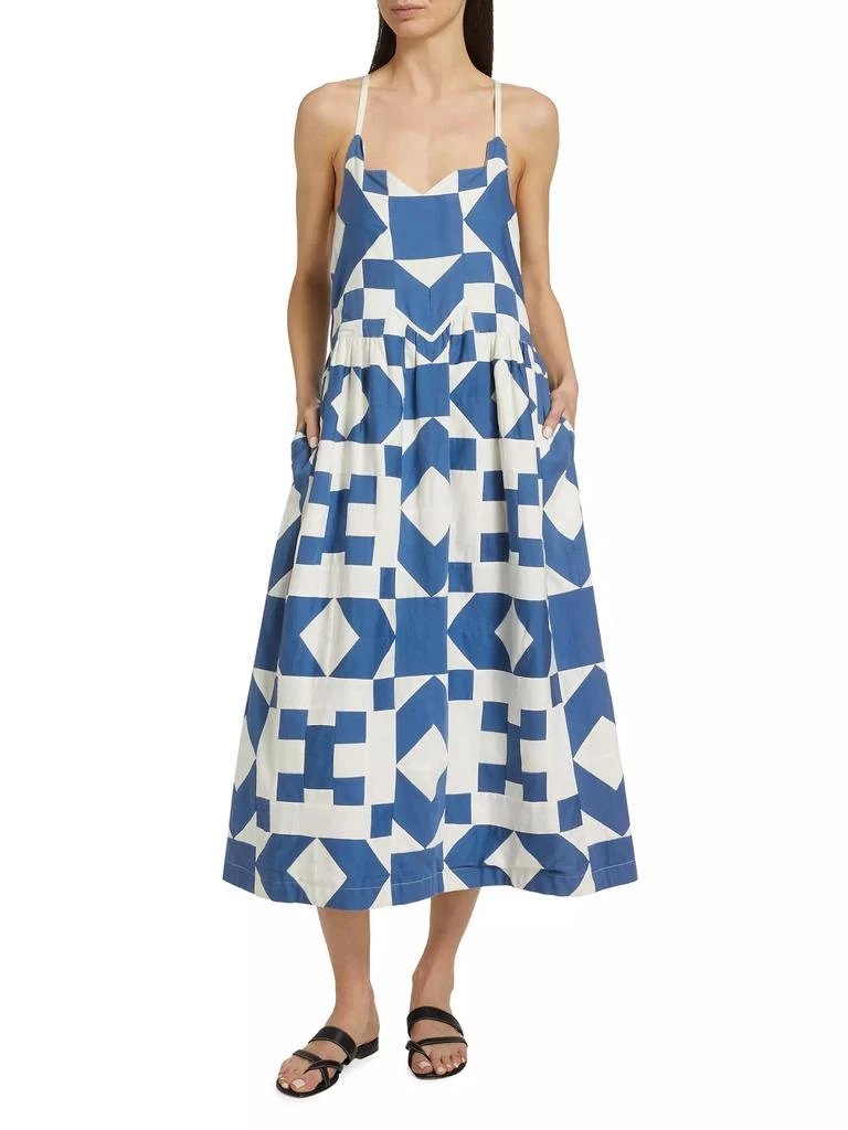 Sea Tanya Geometric Patchwork Midi-Dress 3