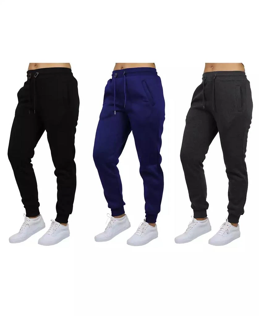 Galaxy By Harvic Women's Loose-Fit Fleece Jogger Sweatpants-3 Pack 1