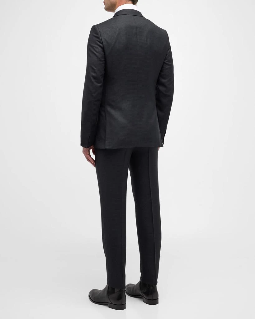 Zegna Men's City Check Wool Silk Suit 3