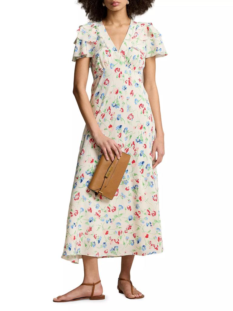 Ralph Lauren Nime Floral Silk Cocktail Dress