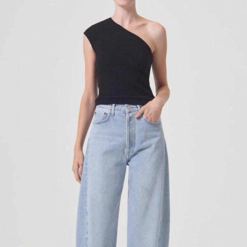 AGOLDE Luna High Rise Piece Tapered Jeans Void 1