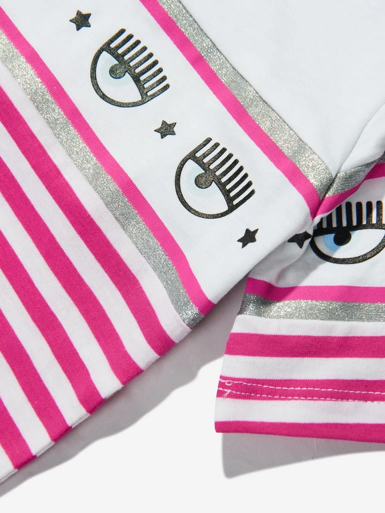 Chiara Ferragni Chiara Ferragni Girls Cotton Jersey Striped Logo T-Shirt 3
