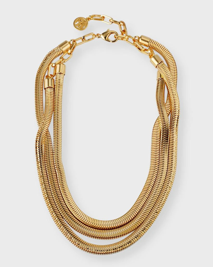 BEN-AMUN 24k Gold Electroplated Three-Chain Necklace 1