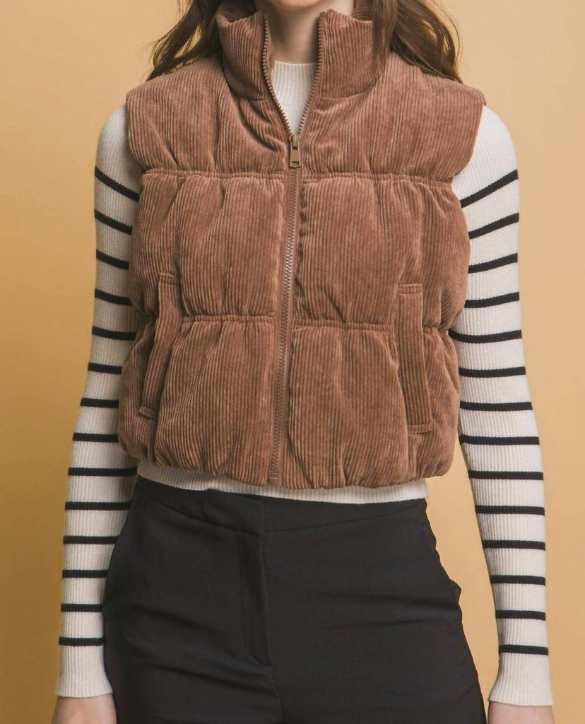 LOVE TREE Love Tree - Puffer Szn Corduroy Vest