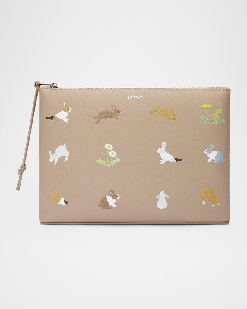 Loewe x Suna Fujita Bunnies Printed Pouch Bag