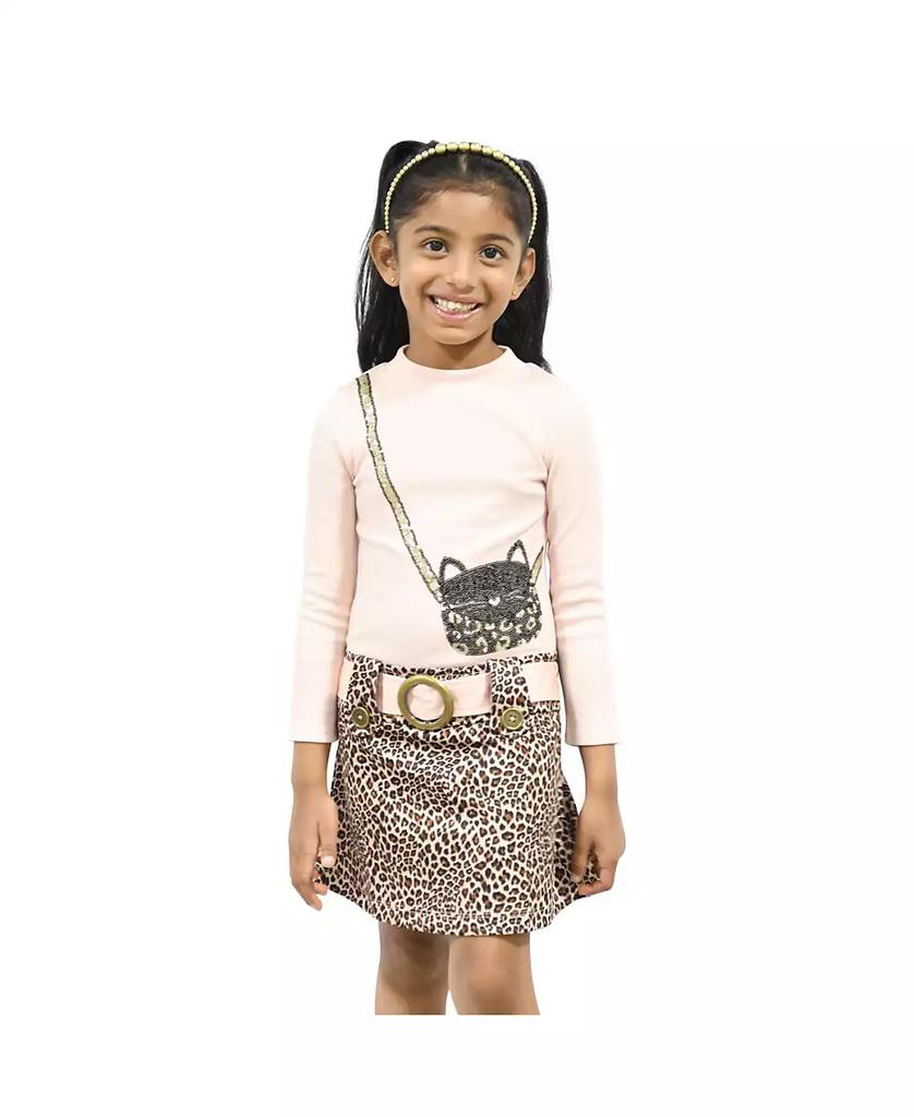 Pink & Violet Toddler Girls Faux Kitty Purse Marsha Dress