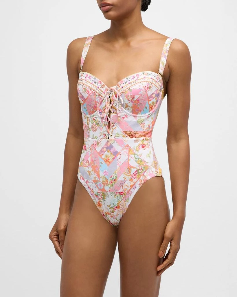 Camilla Sew Yesterday Lace Up Balconette One-Piece Swimsuit 2