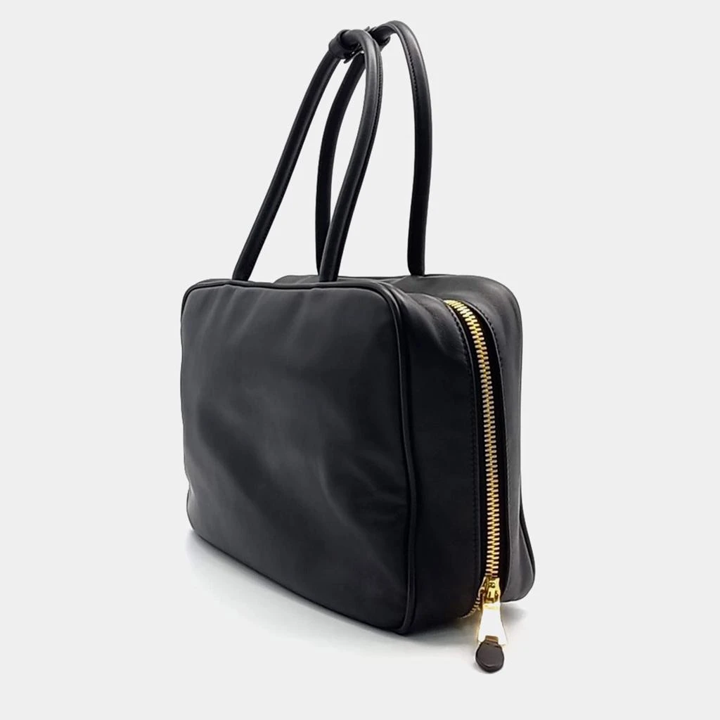 Miu Miu Miu Miu Black Leather  Embossed Logo Bowling Bag 2
