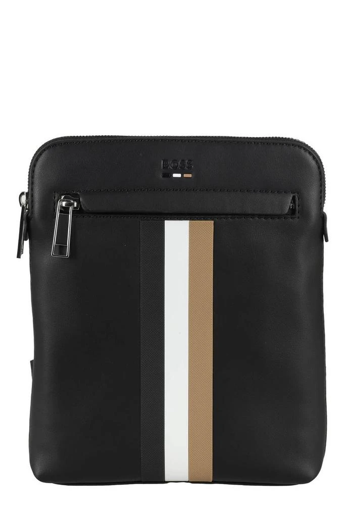 Hugo Boss Boss Hugo Boss Stripe Detailed Zip-Up Messenger Bag 1