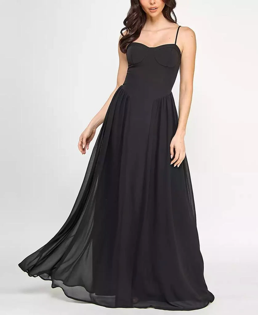 SENI & CADE Juniors' Sweetheart-Neck Sleeveless Gown 1
