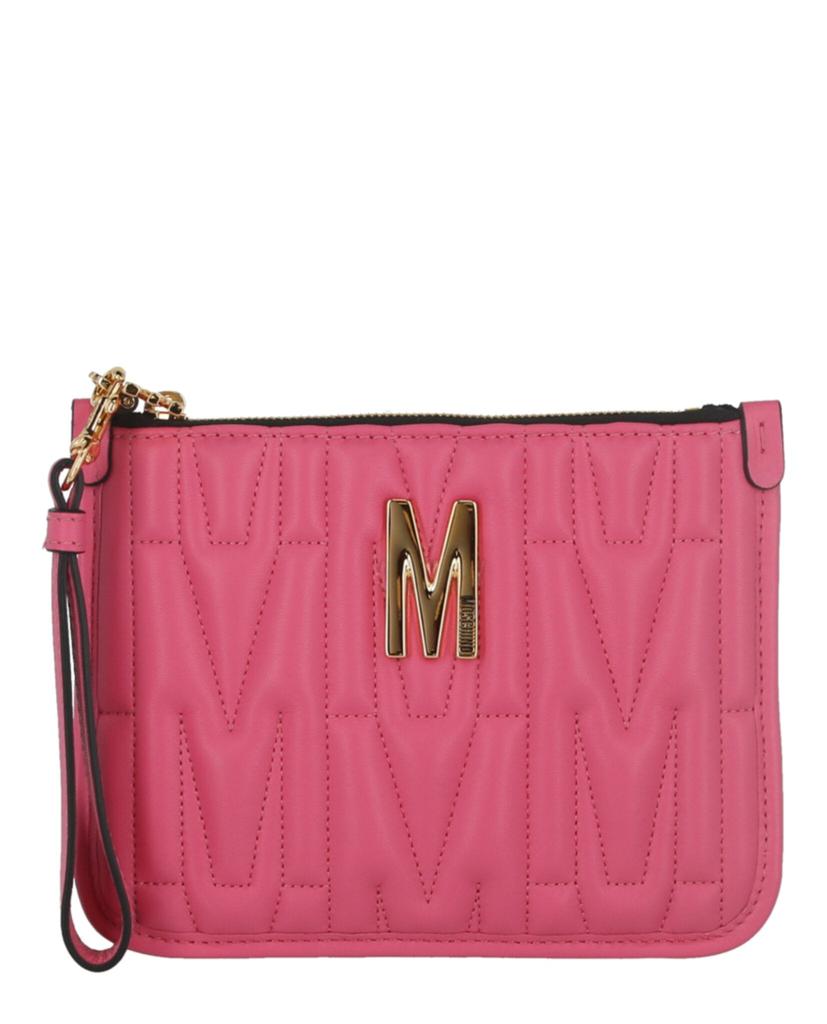 Moschino Quilted 'M' Logo Wristlet