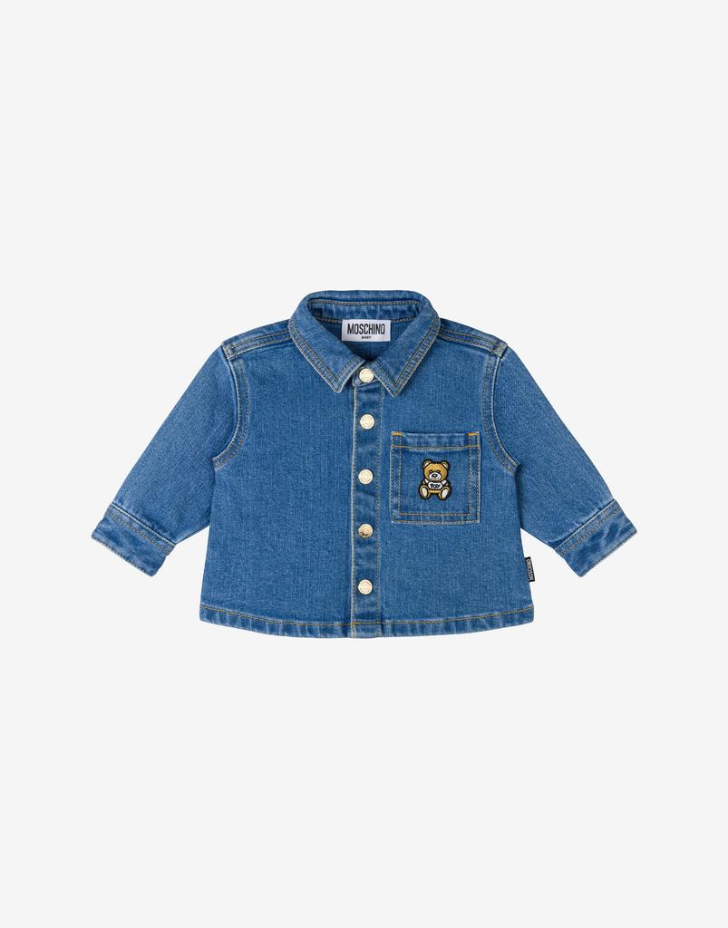 Moschino Teddy Patch Stretch Denim Shirt