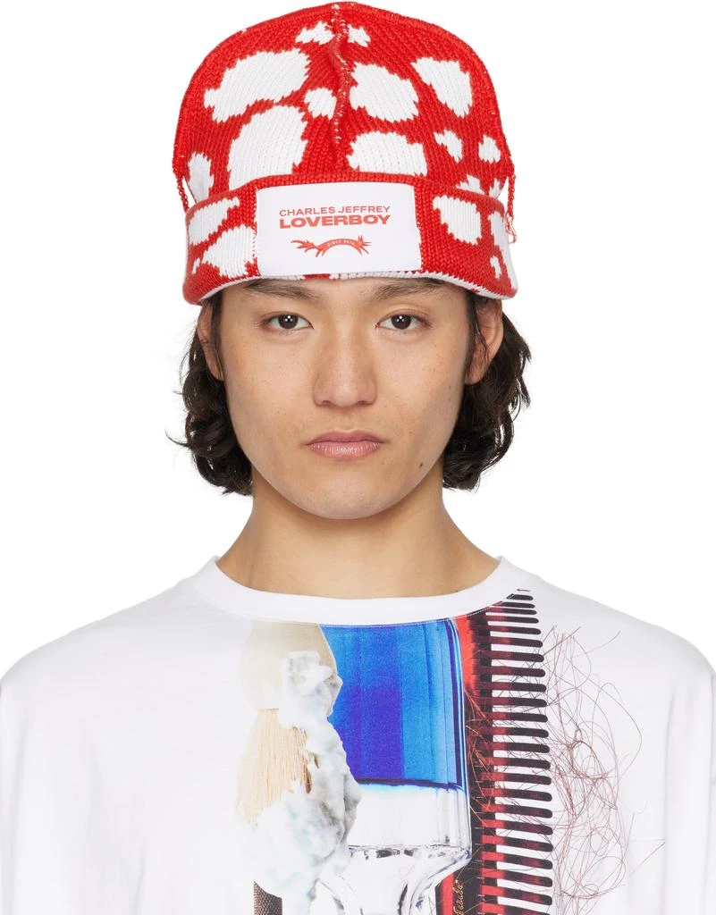 Charles Jeffrey Loverboy Red & White Loverboy Beanie 1