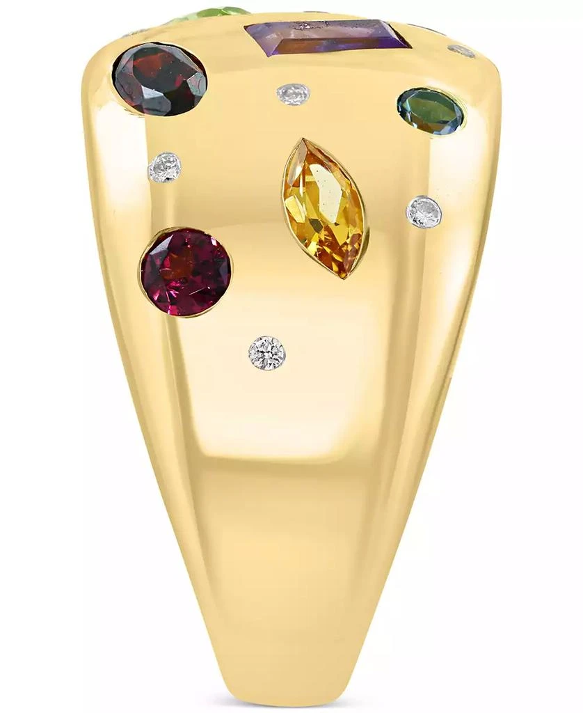 Effy EFFY® Multi-Gemstone (1-1/2 ct. t.w.) & Diamond (1/20 ct. t.w.) Mixed-Cut Scatter Ring in 14k Gold-Plated Sterling Silver 3