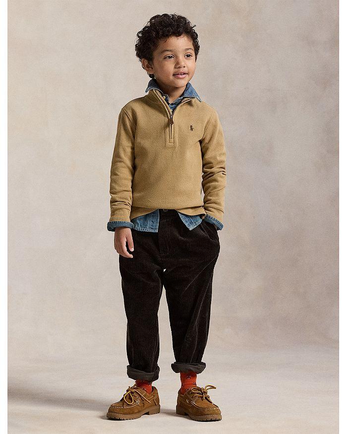 Ralph Lauren Boys' Estate Rib Quarter Zip Pullover - Big Kid, Little Kid