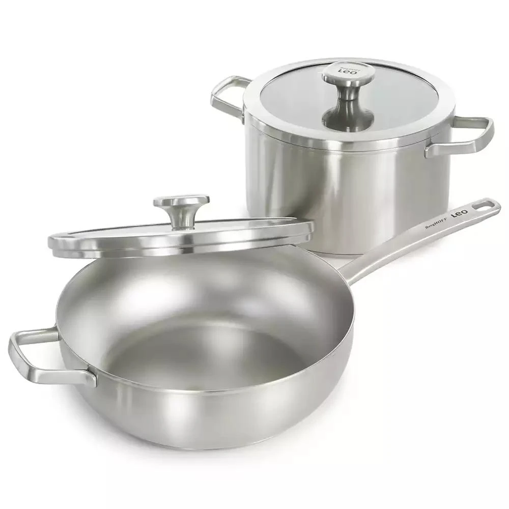 BergHOFF Graphite Recycled 18/10 Stainless Steel Stockpot 10", 6.3qt. With Glass Lid 4