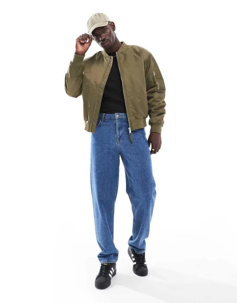 River Island River Island MA1 bomber jacket in khaki 4