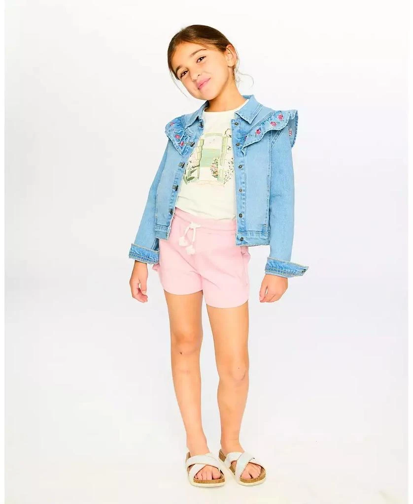 Deux par Deux Girl Light Blue Denim Jacket with Embroidery - Toddler|Child 3