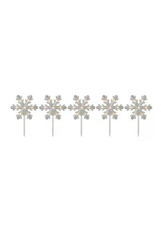 Northlight 5Ct Snowflake Christmas Pathway Marker Lawn Stakes   Clear Lights