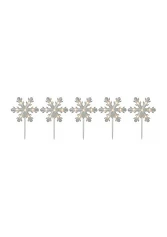 Northlight 5Ct Snowflake Christmas Pathway Marker Lawn Stakes   Clear Lights 1