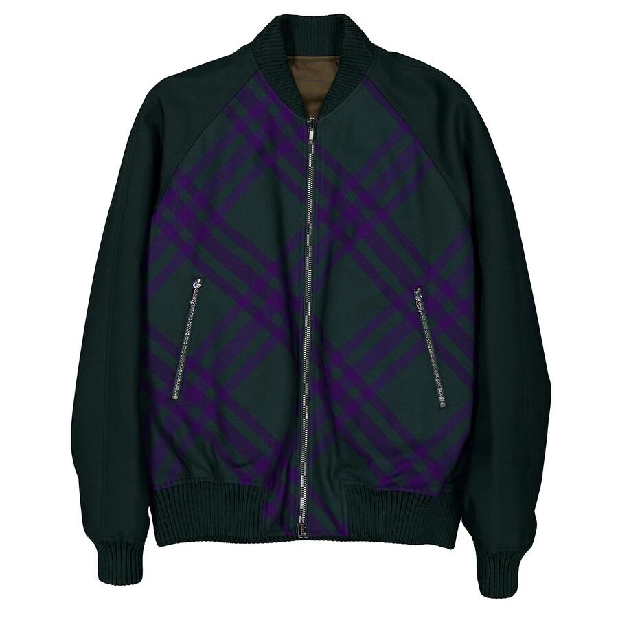 Burberry Checked Reversible Bomber Jacket With Zipper 1
