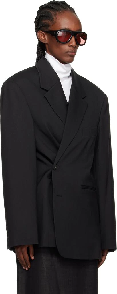 The Frankie Shop Black Crosby Wrap Blazer 2