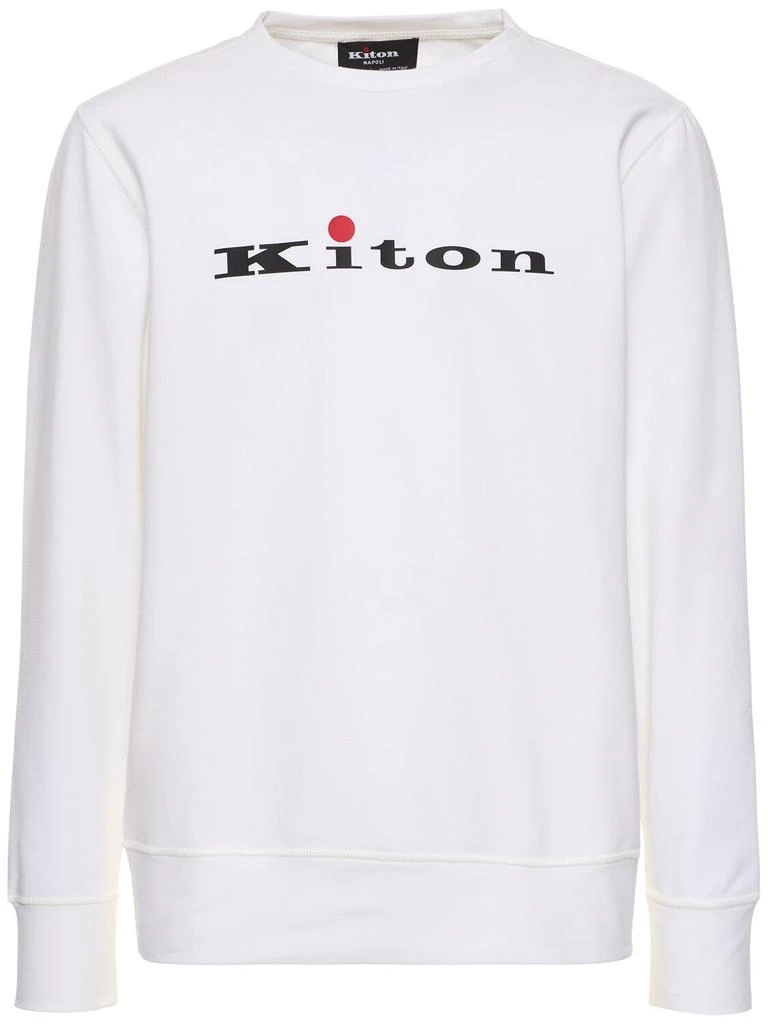 KITON Logo Cotton Crewneck Sweatshirt 1