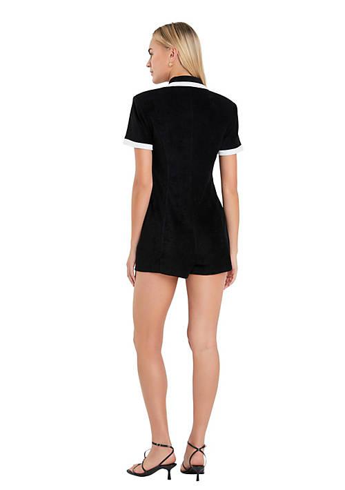 ENGLISH FACTORY Factory Terrycloth Blazer Romper