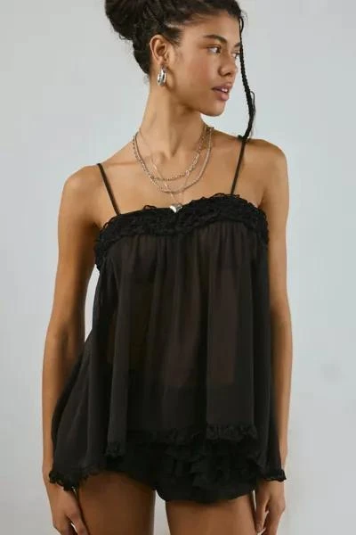 Out From Under Out From Under Merrit Sheer Ruffle Tunic Tank Top 1