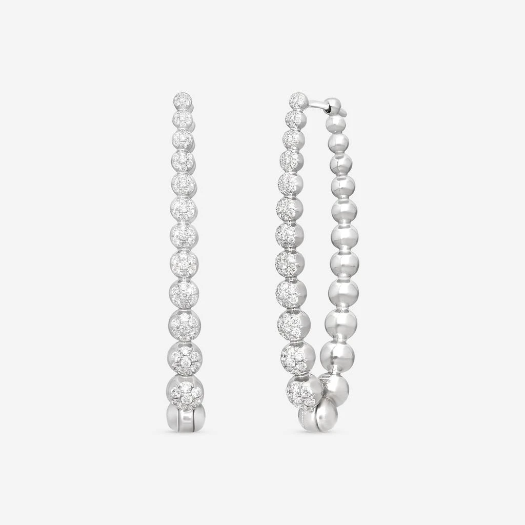 Mémoire Mémoire Golden Bubbles 18K White Gold Diamond Oval Earrings MGBMOE-0120TW