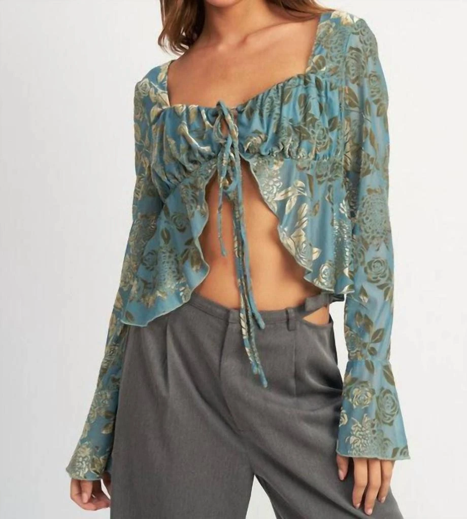 EMORY PARK Emory Park - Willa Tie Front Floral Top 1