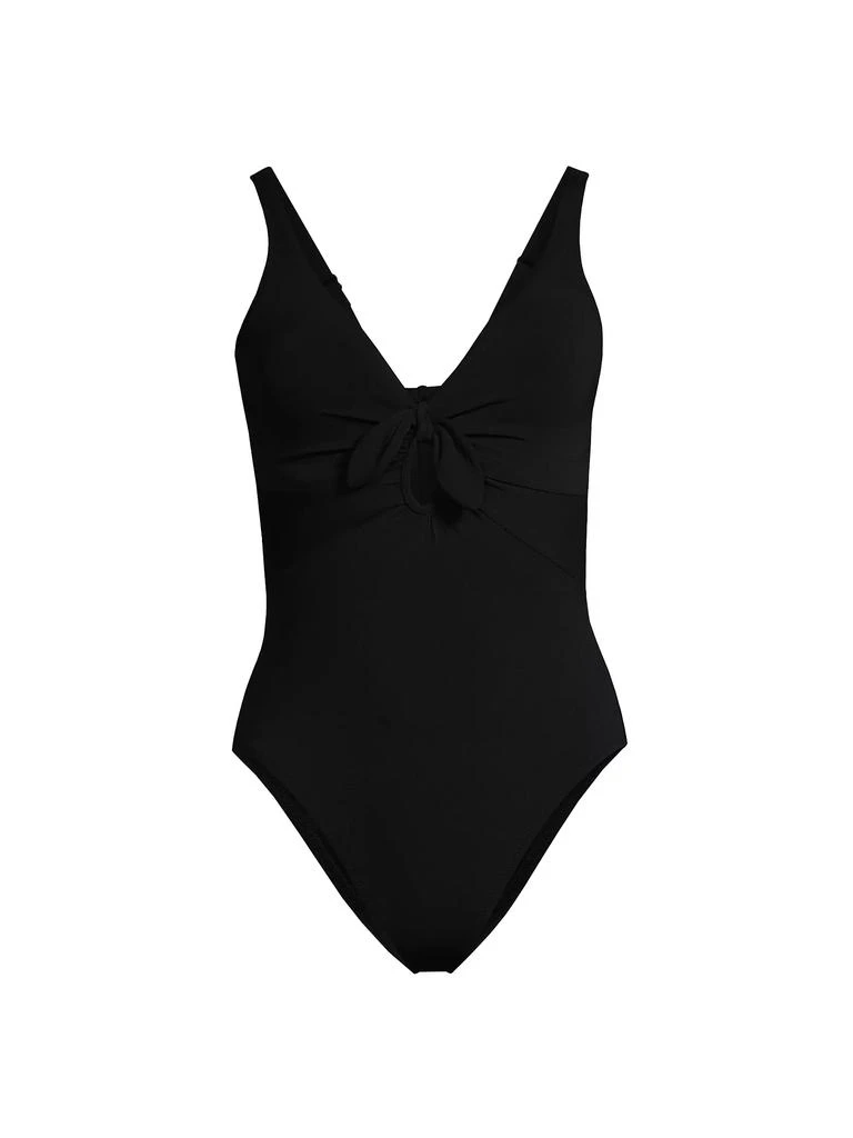 Robin Piccone Ava Plunge Bow One-Piece Swimsuit 1