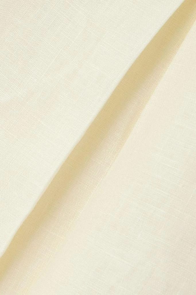 PEONY SWIMWEAR Pleated linen wide-leg pants 4