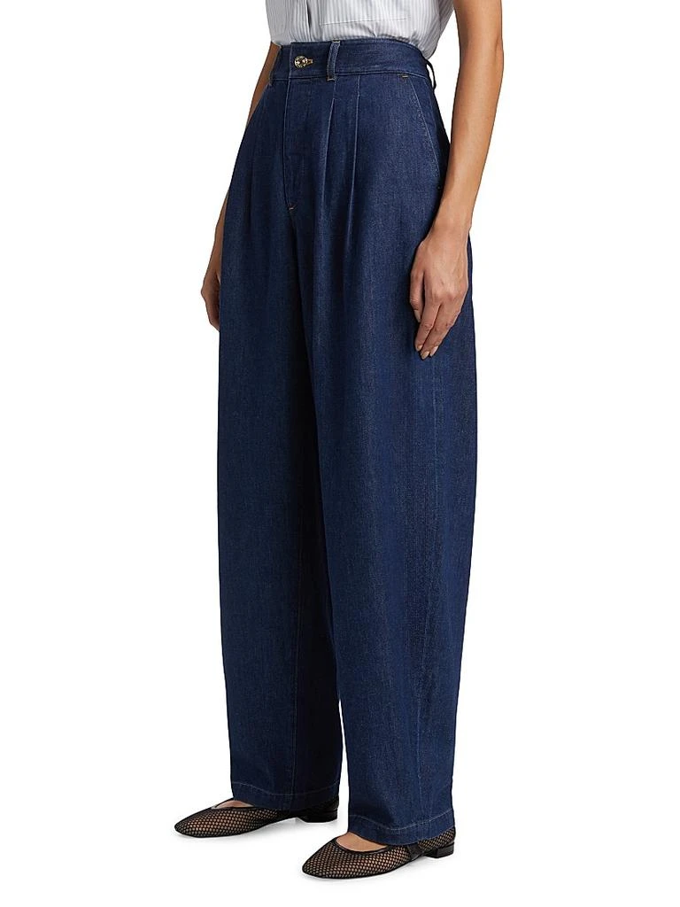 FRAME The Tapered Pleated Denim Trousers 4