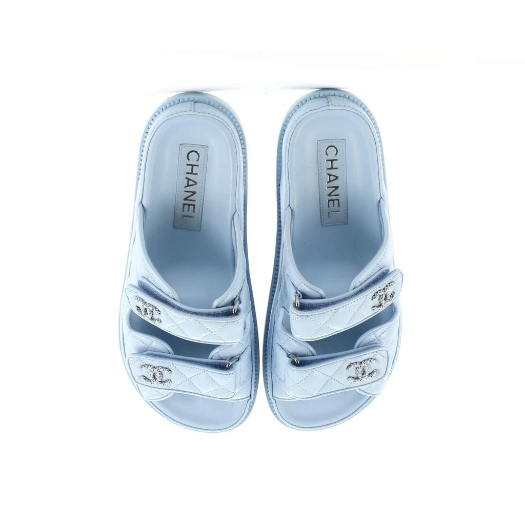 Chanel Women's Velcro Dad Sandals Quilted Leather 2