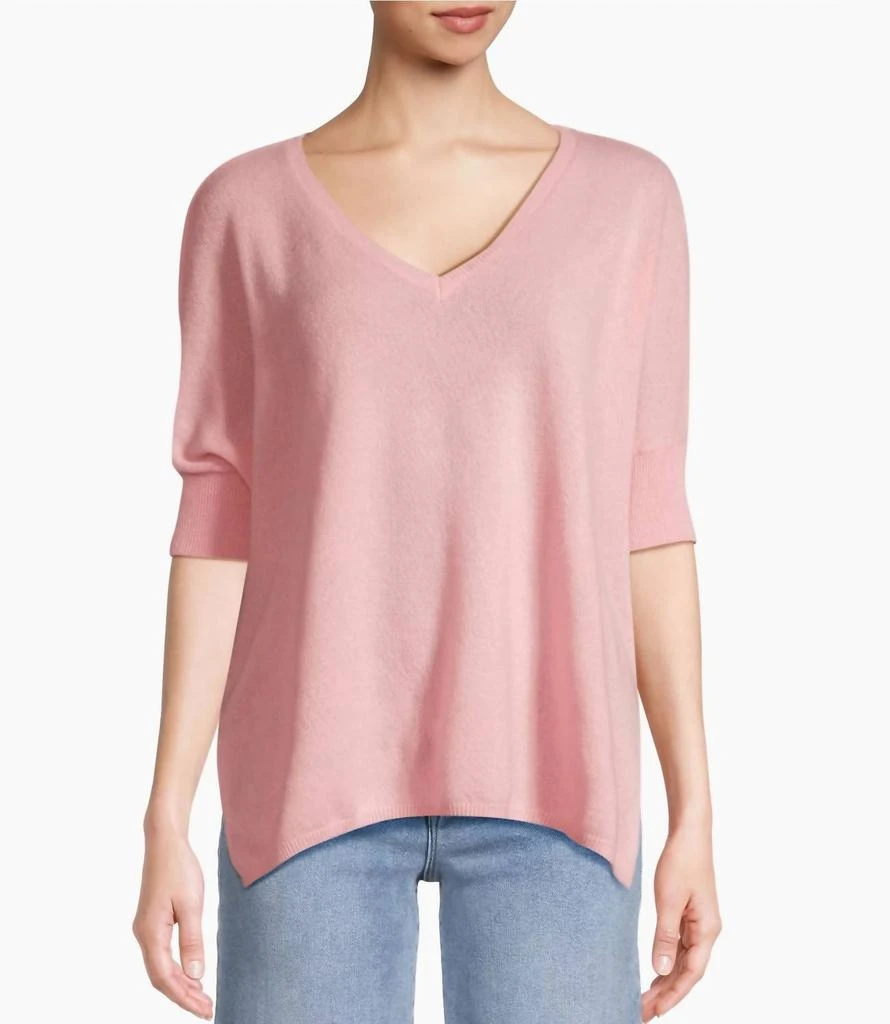 Minnie Rose Cashmere Pow Pow Sweater In Pink Pearl 1